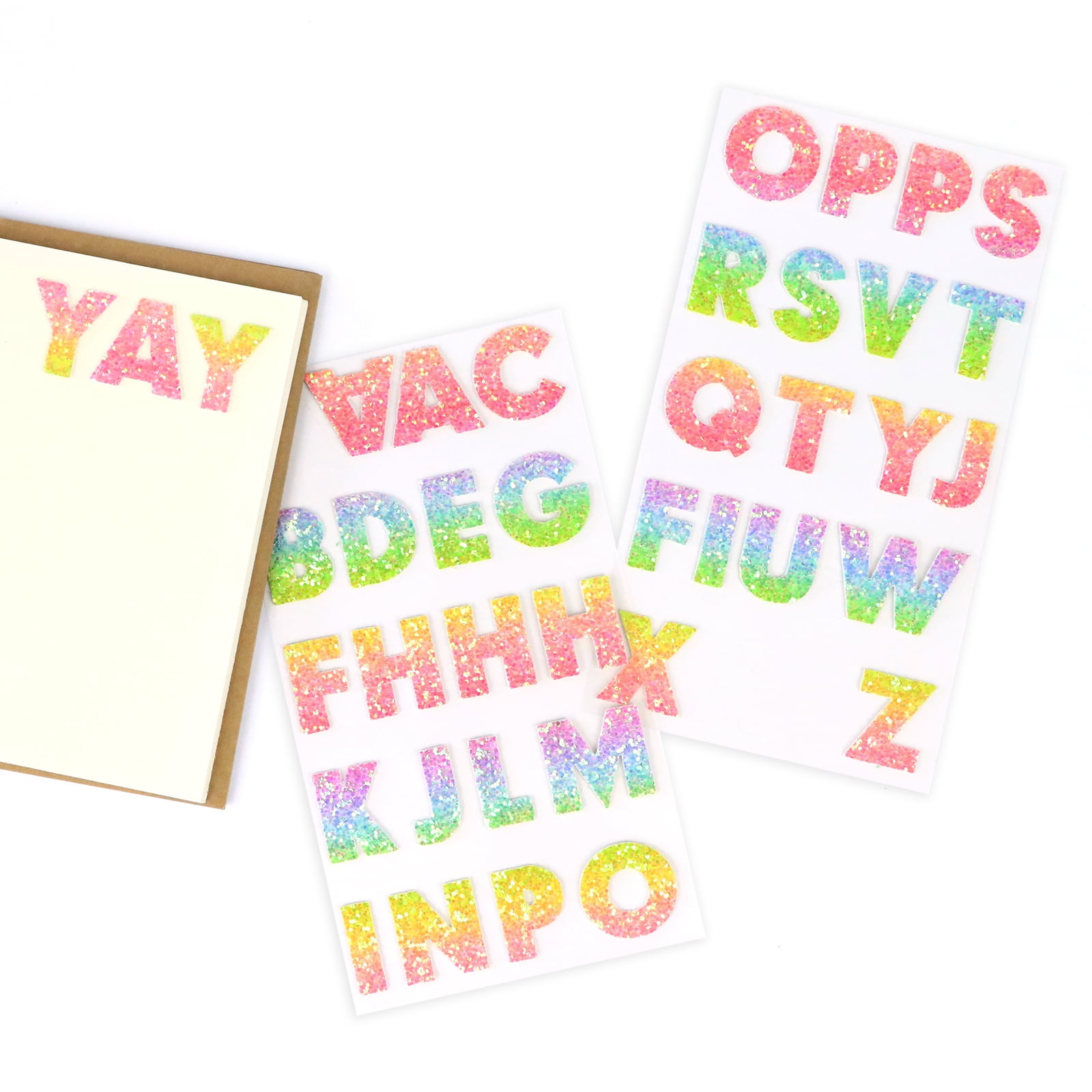 Recollections Rainbow Glitter Alphabet Stickers, 12 Pack