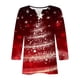 thumbnail image 5 of Puntoco Blusa informal de cuello redondo con mangas 3/4 cortas y estampado a la moda para mujer, 5 of 5