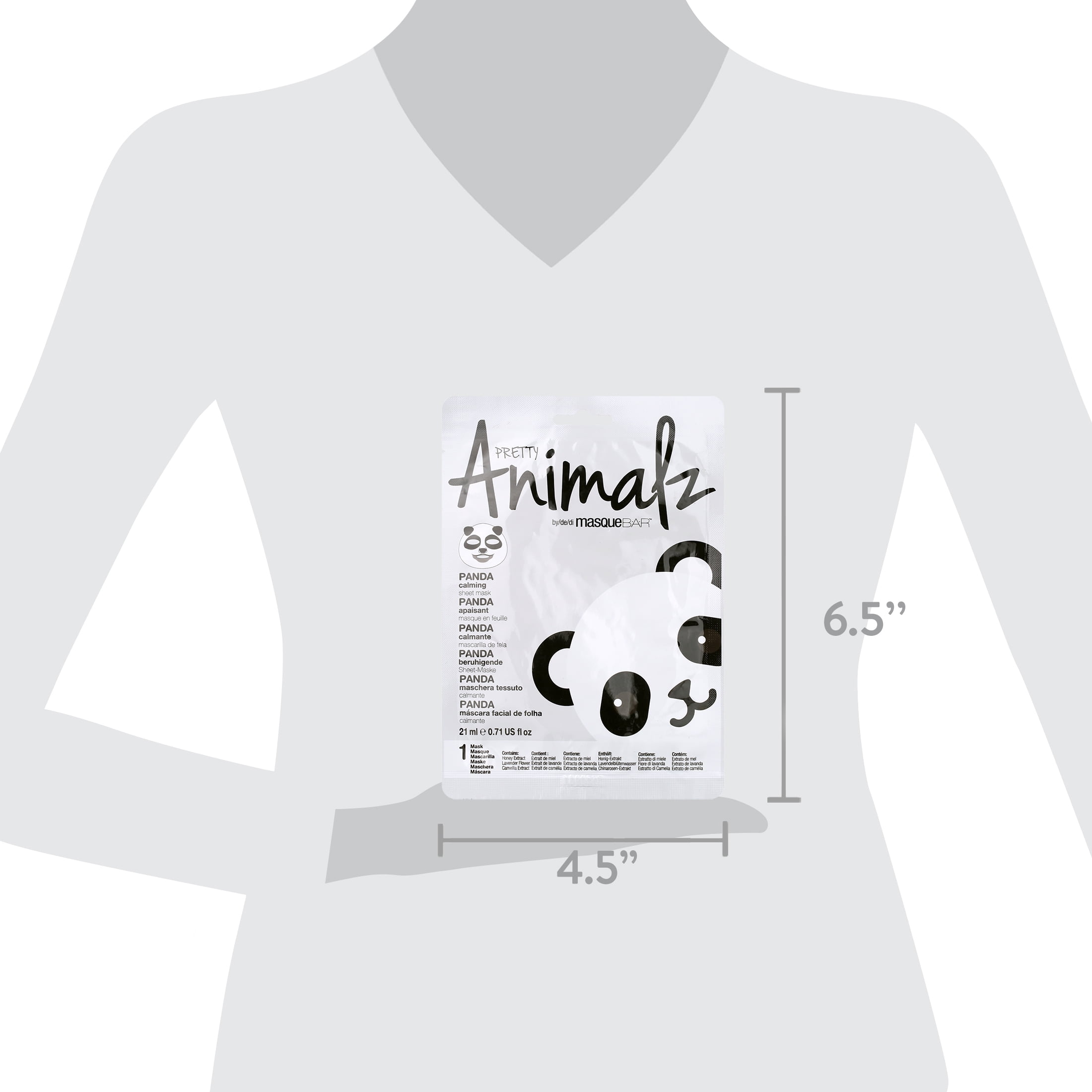 Pretty Animalz Panda Calming Sheet Mask - 1 Mask / 21 ml / 0.71 US fl oz.