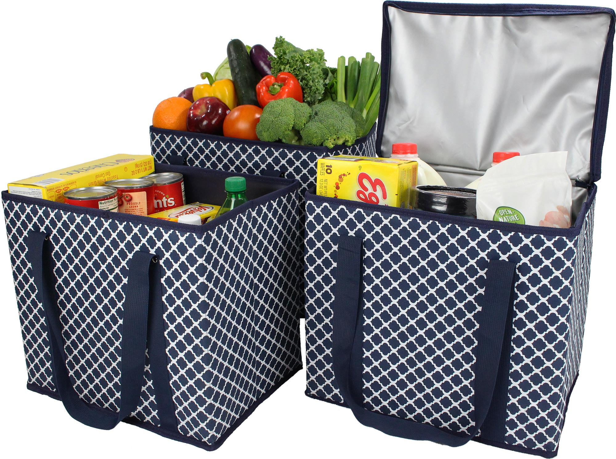 Separate Recycling Waste Bin Bags Reusable Grocery Multi Shopping Bag Set of 3 