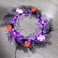 thumbnail image 4 of Promotion!Colgante de corona plegable de Halloween, decoración de puerta de aro de vid de gato, 4 of 8