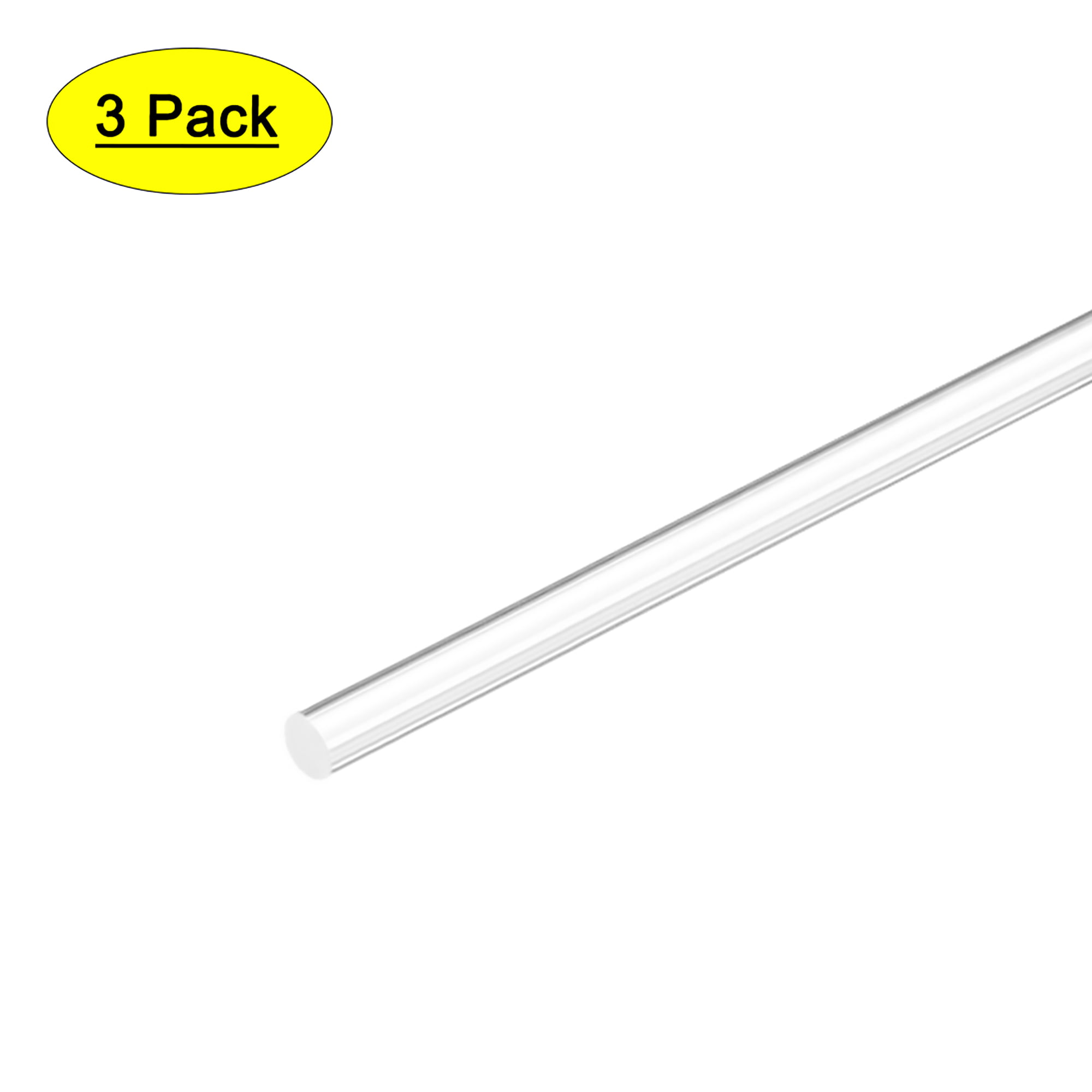 4mm Dia 20" Long Acrylic Round Rod,Clear Acrylic rods PMMA Bar 3pcs 