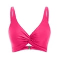 thumbnail image 6 of Womens Swim Tops Women's Solid Color Tankini Set Beach Pool Cover Up Hollow Out Bikini Top with Swim Shorts Conservative Two Piece Bathing Suit Hot Pink XL, 6 of 7