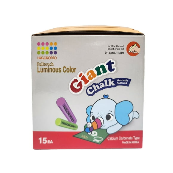 [Hagoromo] Fulltouch Luminous Giant Chalk, 6Colors, 15 Counts