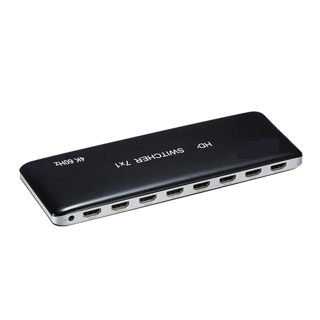 7 Port 4K 60Hz Ultra HD Media Switcher, High-Def Video Selector Hub