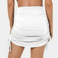 thumbnail image 6 of Kopltyrfg Swim Skirts for Women Tankini Bottoms Drawstring High Waisted Shorts Tummy Control Ruched Swimsuits Swimdress White S, 6 of 7