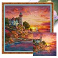 thumbnail image 1 of (14CTABB-267__C__ 40x40) Hilo algodón ecológico bordado 14CT 2 hebras impresión 40*40cm kit serie paisaje punto cruz cabina paisaje, 1 of 9