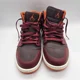 thumbnail image 3 of Ni - ke Air Jordans 1 Mid 554724-604 Electric Orange-Deep Burgundy Sneakers Mens 10.5, 3 of 5