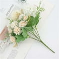 thumbnail image 3 of Hiroekza Artificial Flowers Bouquet - Rose & Globe Chrysanthemum Faux Flower for Wedding Valentines Bridal Decor No Fade Fake Flowers Faux Plants Indoor White, 3 of 3