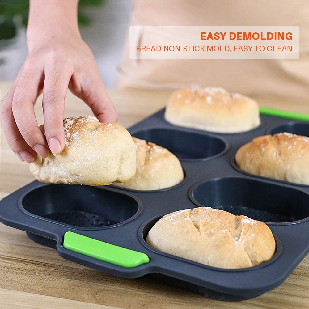 LONG XIN SERIES 1Pcs Silicone Baguette Baking Tray Muffin Pan Rolls  Hamburger Mold Bread Roll Pan Mini Bread Loaf Baking Tray for Kitchen Baking  Tools - Yahoo Shopping