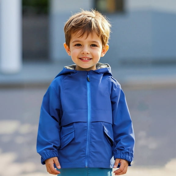 Boys Windbreaker Jacket for Kids Lightweight Hooded Zipper Coat for Outdoor Activities and Casual Wear Suitable for Ages 15 to 10 Years