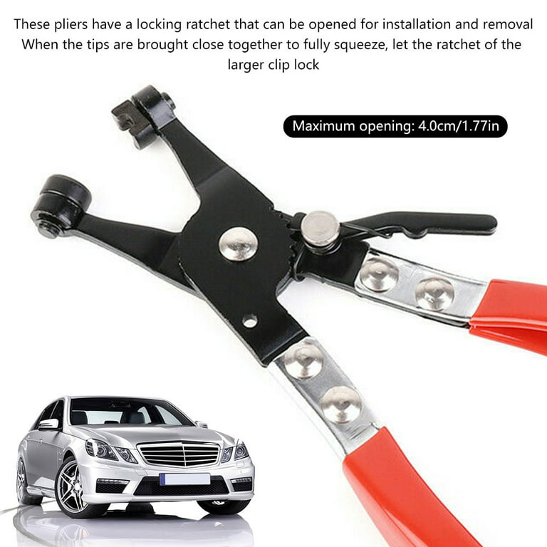 Gpoty Auto Hose Clamp Plier Repair Tool Set Swivel Flat Band for Removal and Installation of Ring Car Angled Clip Plier Cable Type Pliers Tube Bundle