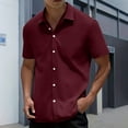 thumbnail image 2 of Ashirexll Mens Button up Shirts Short Sleeve, Big and Tall Shirts for Men, Casual and Formal Solid Color Button Shirts Short Sleeve Turndown Collar Tops, 2 of 6
