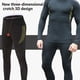 thumbnail image 5 of Qarigey Conjunto de ropa interior térmica para correr, ejercicio, Fitness, transpirable, cálido, camisas de manga larga, pantalones, ropa Ropa interior Negro XXL, 5 of 6