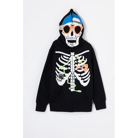 boys skeleton peeper hoodie youth urban game