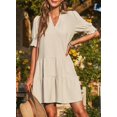 thumbnail image 3 of Vestido casual Dokotoo 2025 para mujer de verano beige talla M, 3 of 6