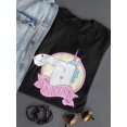 thumbnail image 3 of Cute Unicorn Doodle Cartoon T-Shirt Women -Image by Shutterstock, Female XX-Large, 3 of 4