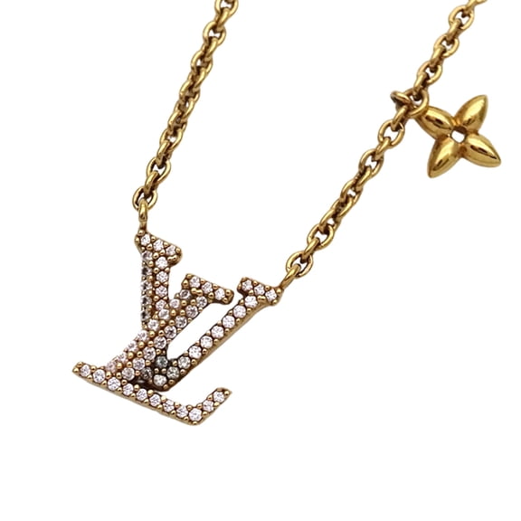 Pre-Owned Louis Vuitton LOUIS VUITTON Necklace for Women, Brand Name, Metal, Strass, LV Iconic...
