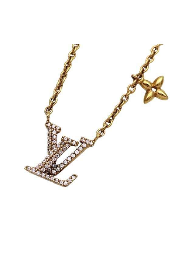 Pre-Owned Louis Vuitton LOUIS VUITTON Necklace for Women, Brand Name, Metal, Strass, LV Iconic...