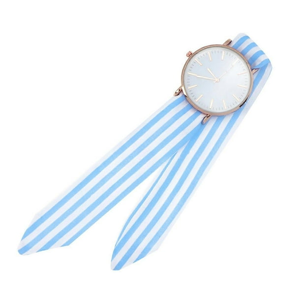 Bowknot Shaped Watch Polyester Wrist Watch Fashion Women Watch Wrist Decoration Size L SkyBlue