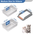 thumbnail image 5 of Stainless Steel Sifting Cat Litter Box with Lid M:19.7''×13.8''×8'' for Pine Pellets and Big Cats, 5 of 7