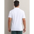 thumbnail image 3 of DARING DIVA Men's Solid Stretch Short Sleeve Slim Fit Golf Shirt S White, 3 of 6