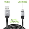 thumbnail image 4 of Cellet Heavy-Duty Nylon Braided Lightning Cable – 10FT (Apple MFi Certified), 4 of 9