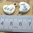 thumbnail image 4 of U8MO 20 Tibet Silver Tone Alloy Heart Charm Pendant18X15mm Engraved "Mon dad sister"-Mom, 4 of 9