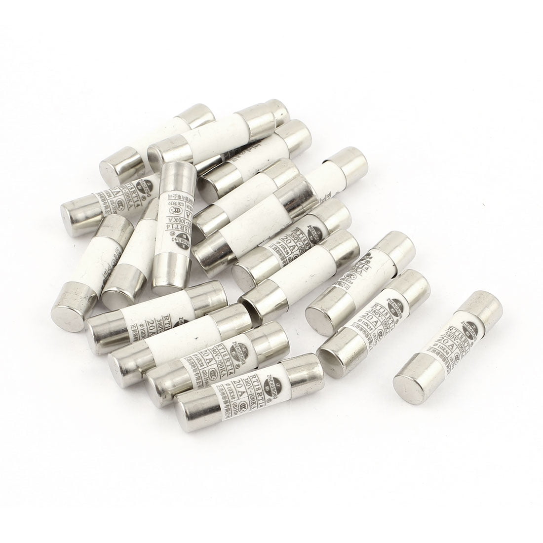 Uxcell 20 Pcs RO15/RT18/RT14 Ceramic Tube Fuses 10A 380V – 10x38mm For Electrical Circuit Protection