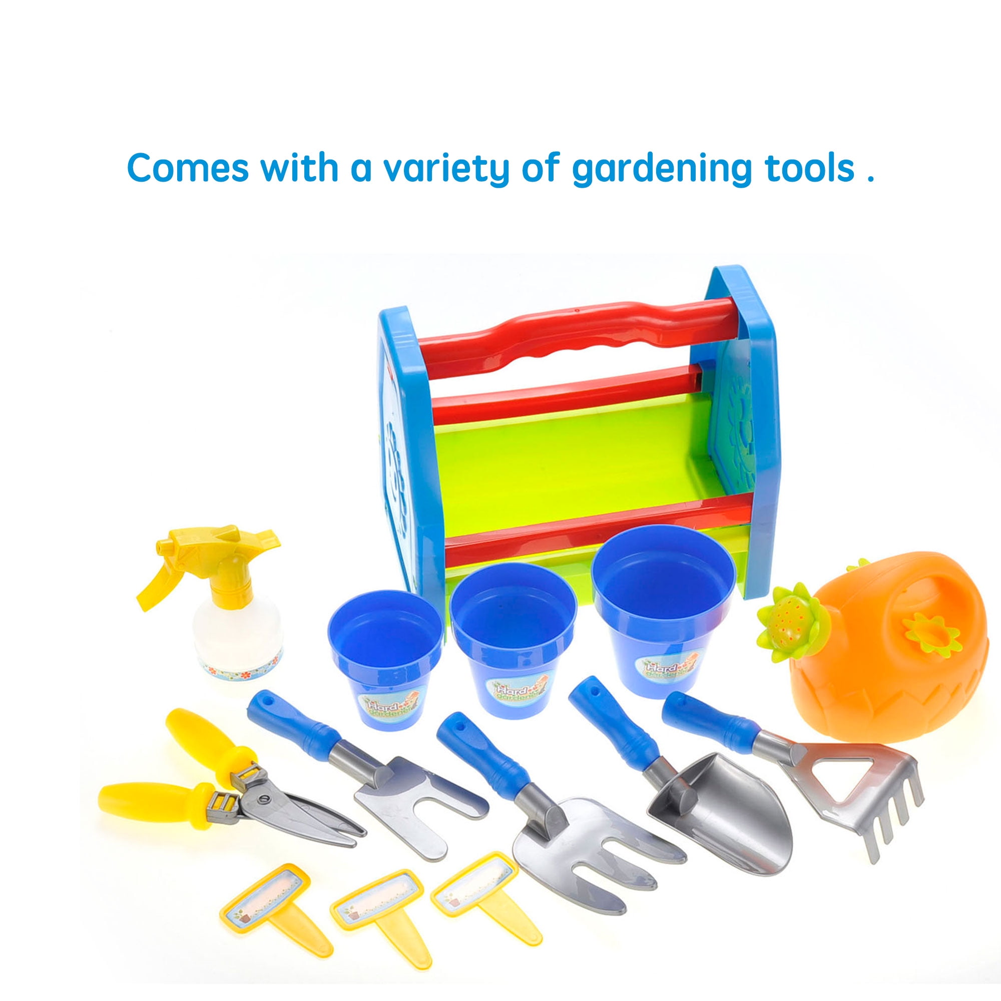 An adorable colorful plastic garden Tools Toy Set , Great for play at