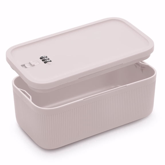 Locbbie Small Lock Box with Code – Lockable Storage Box for Medication, Food, Electronics & Personal Items Safe – BPA-Free