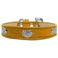 thumbnail image 1 of Crystal Heart Dog Collar Gold Ice Cream Size 10, 1 of 1