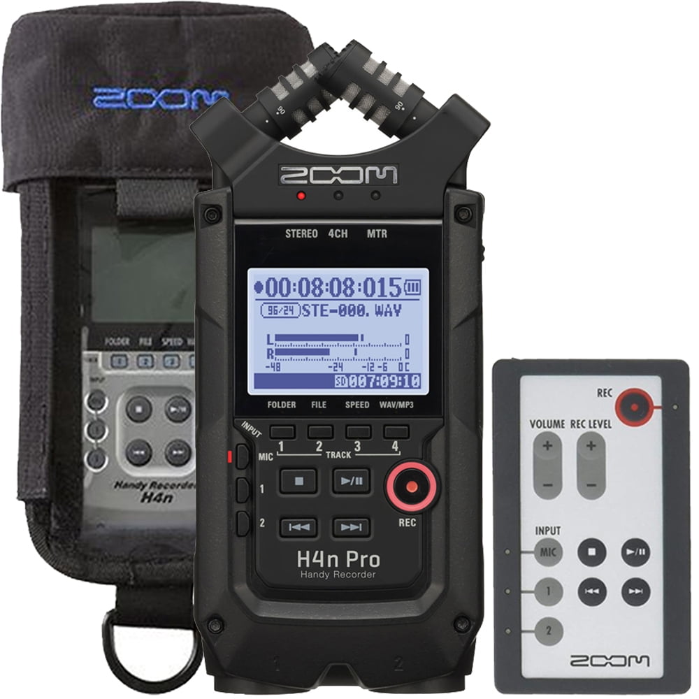 Zoom H4n Pro Bundle 4-Channel Handy Recorder with RC4 Remote Control and  Accessory Pack