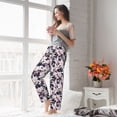 thumbnail image 4 of Uemuo Lilies Flowers Pattern Women's Wide Leg Palazzo Lounge Pants with Pockets Light Weight Loose Comfy Casual Pajama Pants-Small, 4 of 9