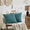 thumbnail image 3 of 2 Packs Decorative Throw Pillow Covers for Living Room Couch Bed, Farmhouse Boho Home Decor, Soft Corss Corduroy Patchwork Textured Square Cushion Case, 3 of 13