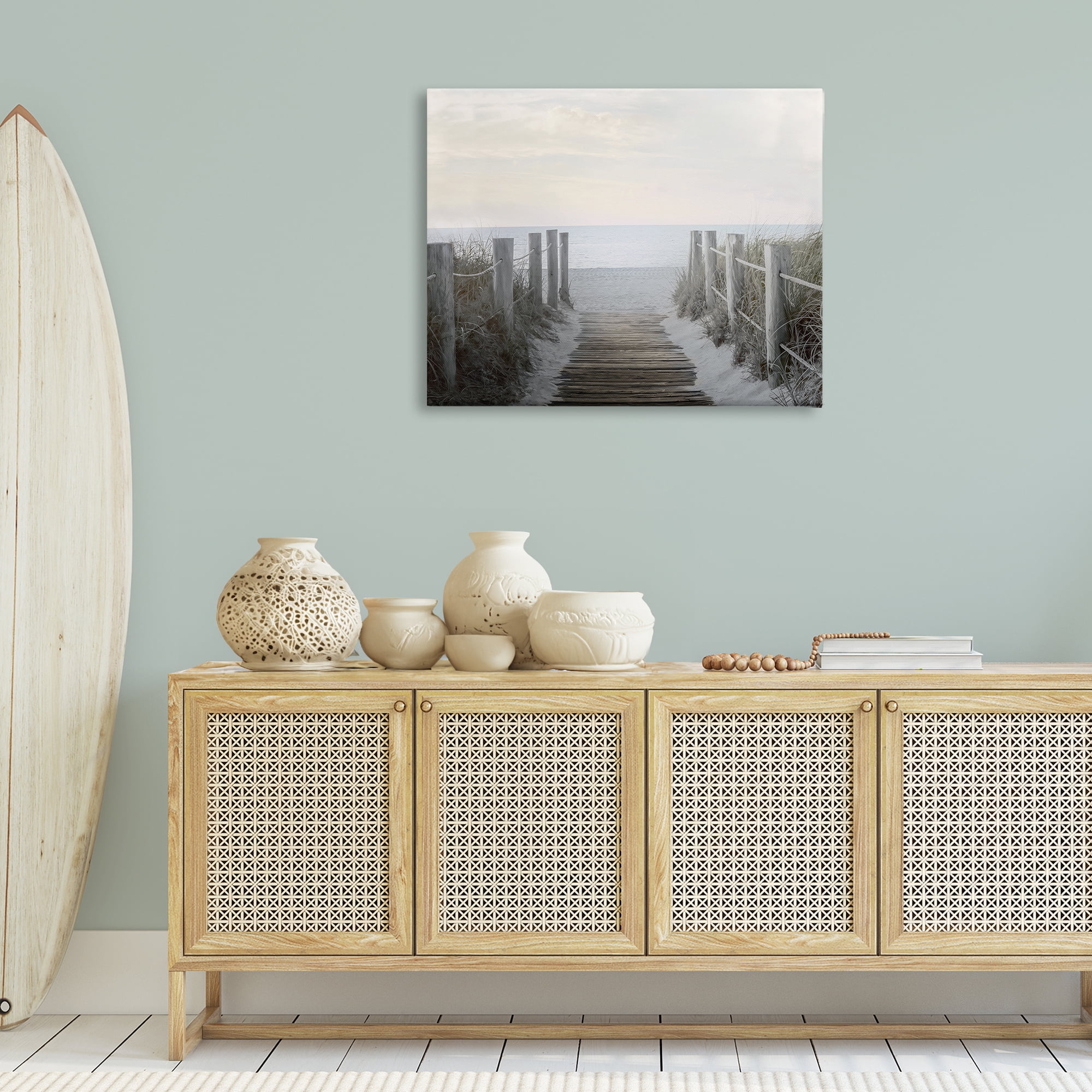 Stupell Industries Boardwalk Steps to Beach Landscape Photography Gallery Wrapped Canvas Art Print Wall Art, 40 x 30