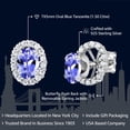 Gem Stone King Sterling Silver Birthstone Pendant & Earrings Set For Women - Oval 7x5mm Gem With 18" Chain
