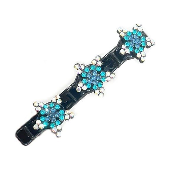 Wioihee 1PCS Sparkling Crystal Stone Braided Hair Clips for Women and Girls, Easily Braided Hair Clips Hair Bands, Shiny Rhinestone Hair Clip, Chopped Hairpin Duckbill Clips