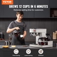 thumbnail image 2 of VEVOR 12 Cups Commercial Drip Coffee Maker, Coffee Maker Machine with 3 Glass Carafes and 3 Warmer Plates, Stainless Steel Pour Over Coffee Brewer with Auto Water Intake, for Restaurant Office Cafe, 2 of 9