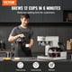 thumbnail image 2 of VEVOR Cafetera de goteo comercial de 12 tazas con 3 jarras de vidrio y 3 calentadores para oficina, 2 of 9