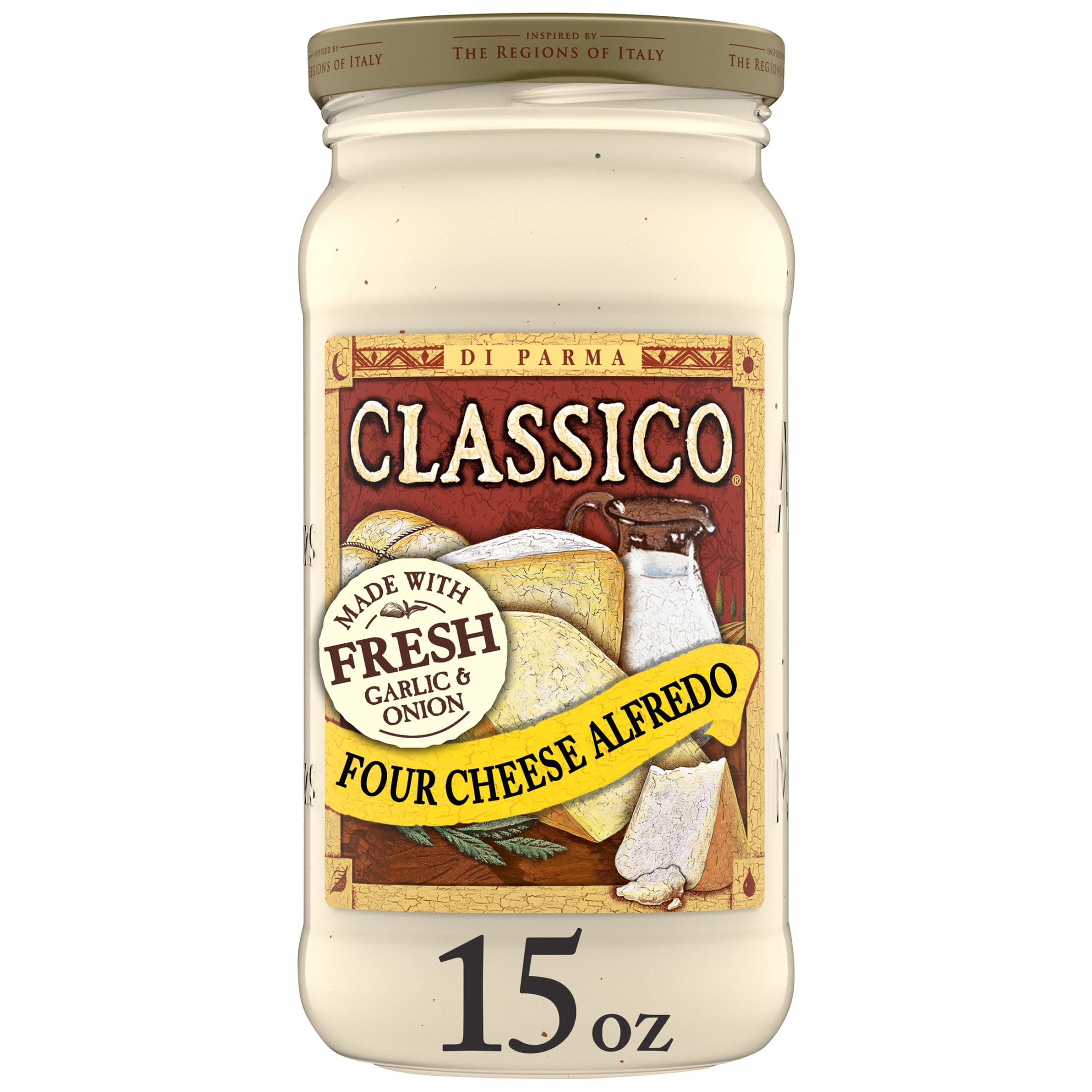 (12 pack) Classico Four Cheese Alfredo Pasta Sauce, 15 oz. Jar