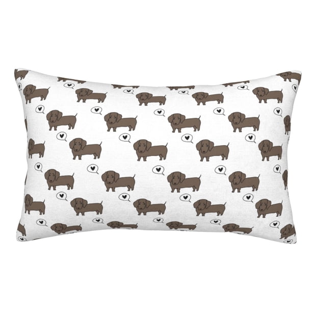 Fotbe Dachshund Dog Funda de Almohada Decorativa Estilo Occidental, Lujo en Algodón, Fundas para Almohadas King, Cojín Estampado para Decoración del Hogar-16"x24"