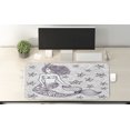 thumbnail image 2 of Mermaid Computer Mouse Pad, Fictional Woman in Waves Shell Flower Nymph Mythological Art Print, Rectangle Non-Slip Rubber Mousepad X-Large, 35" x 15" Gaming Size, Grey, by Ambesonne, 2 of 2