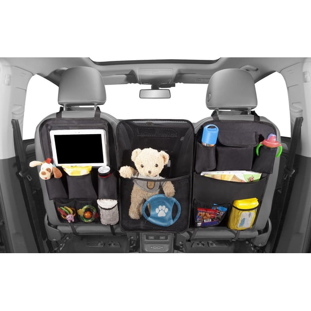 AUTO DRIVE Organisateur de Siège Arrière 3-en-1 Barrière pour Animaux et Rangement de Coffre