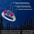 thumbnail image 2 of Gem Stone King 925 Sterling Silver Blue Lapis and Red Created Ruby Filigree Style 3 Stone Ring for Women (2.40 Cttw, Oval 8X6MM and 6X4MM, Size 8), 2 of 6