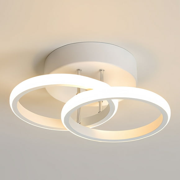 Lámpara Decorativa LED Lo Necesito Haros | Modelo BL-18W Blanca, Luz Cálida, Diseño de Anillos Superpuestos, 1 Pieza