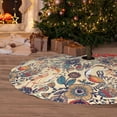 thumbnail image 6 of Yiaed Floral With Birds Print Christmas Tree Skirt , Tree SkirtsTree Mat for Christmas Winter Holiday Indoor Decorations-48", 6 of 7