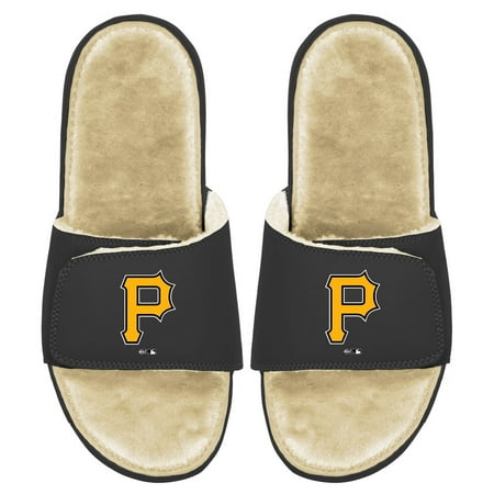 

Youth ISlide Black/Tan Pittsburgh Pirates Faux Fur Slide Sandals