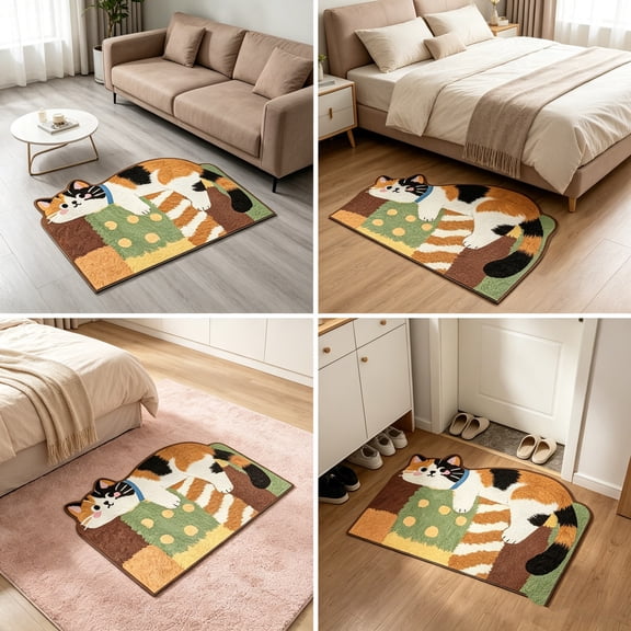 Tuvgenk Bathroom Area Rugs Cute Funky Water Absorbent Floor Mats for Bathroom Nonslip Quick Dry Animal 20 X 32 in