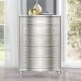 thumbnail image 2 of New Classic Furniture Reflections Wood 5-Drawer Chest in Silver, 2 of 9